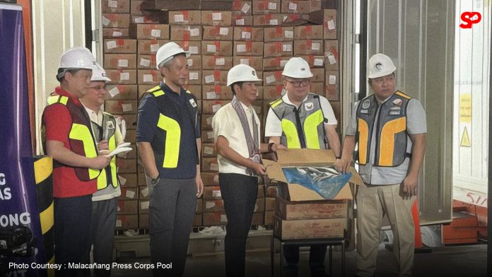 PBBM inspects, orders distribution of smuggled frozen mackerel